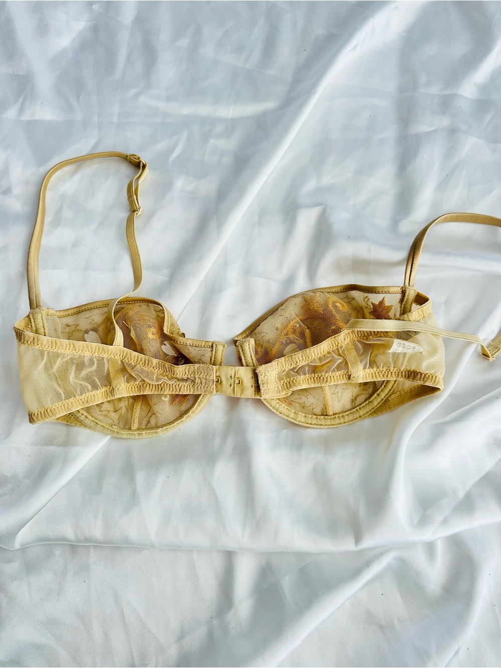 La Perla Sheer Embroidered crystals  Balconette Bra - Gold #152 - Picture 14 of 15